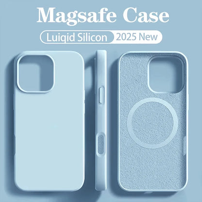 Original Magsafe Liquid Silicone Phone Case Iphone 17 16 14 15 Plus 13 Pro Max Wireless Charge