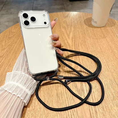 iPhone Crossbody Lanyard Case – Clear Shockproof Bumper Cover