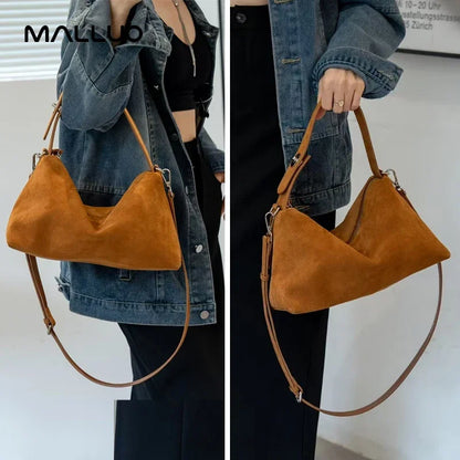 Women's Suede Cow Leather Shoulder Bags