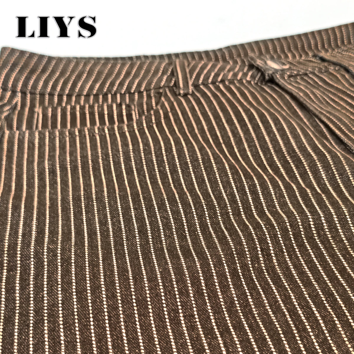 Vertical Striped Jacquard Wide Leg Jeans – British Retro Style