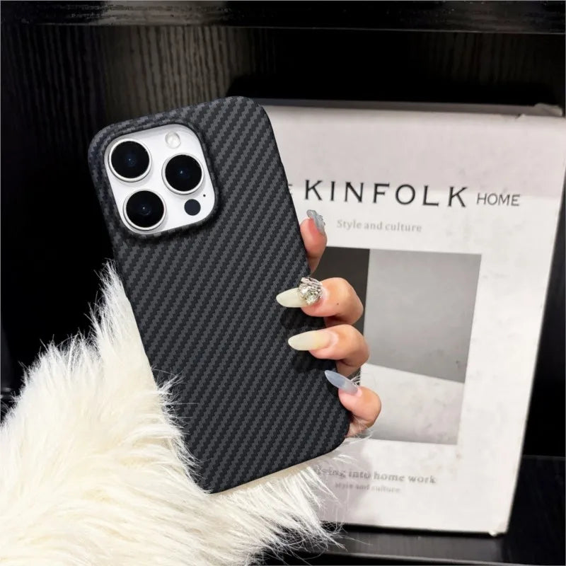 Carbon Fiber Glitter iPhone Case – Luxury Sparkle Cover