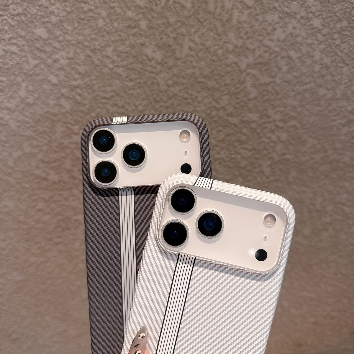 Carbon Fiber Stripe Hard iPhone Case – Kevlar Texture Cover