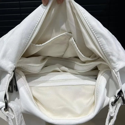 Women's Fashion Multi-Pocket Motorcycle Shoulder Bag