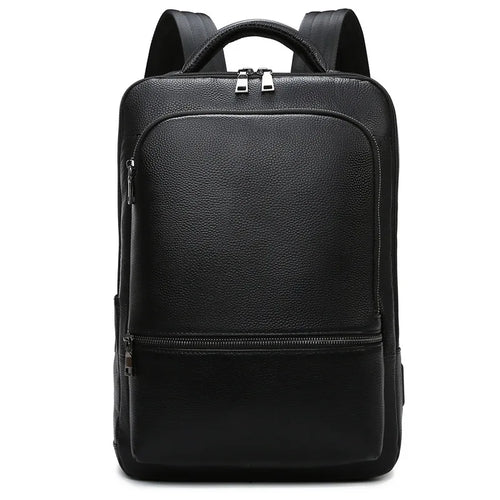 Genuine Leather Men's Laptop Backpack – 15.6 Inch Business Bag