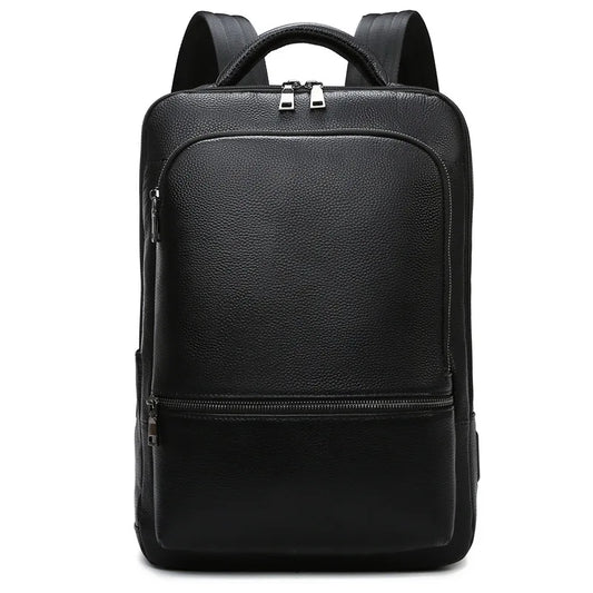 Genuine Leather Men's Laptop Backpack – 15.6 Inch Business Bag