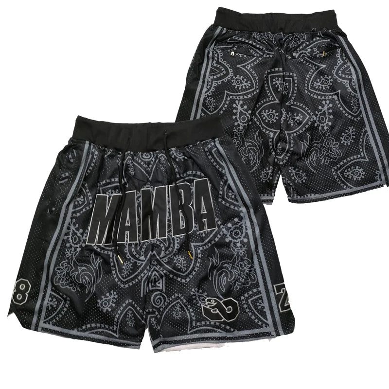 Mamba Basketball Shorts – Floral Embroidery with Pockets