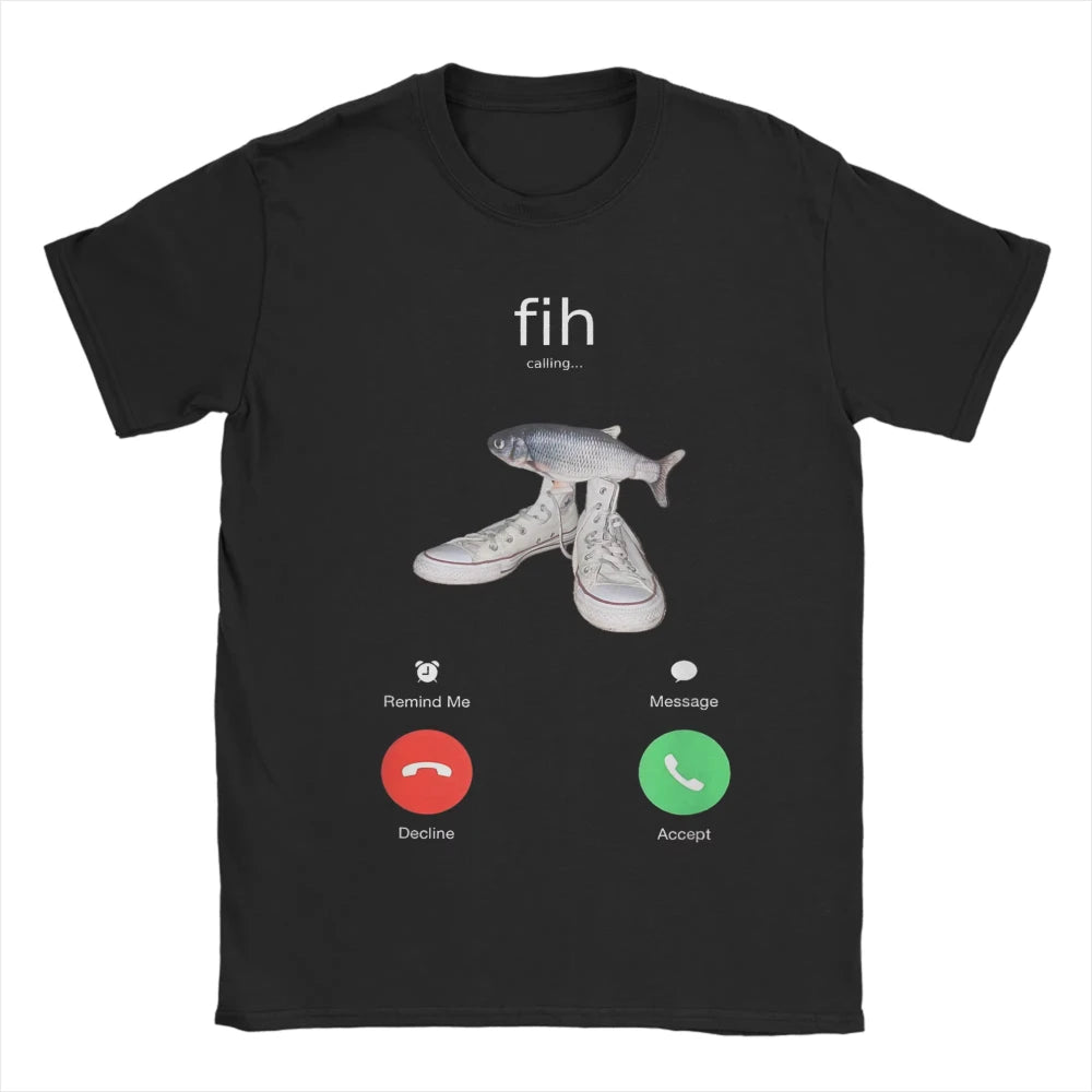 Fish Calling Meme Graphic Tee – Women's Crew Neck Short Sleeve
