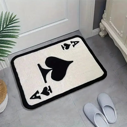 Vikama Trendy Ace Spades Soft Fluffy Rug Non Slip Floor Mat Bedroom Living Room Bathroom Home Decor