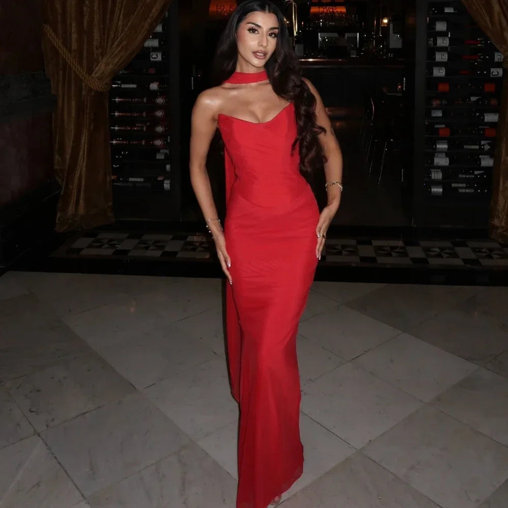 Strapless Bodycon Maxi Dress 2-Piece Set – Formal Wedding Gown