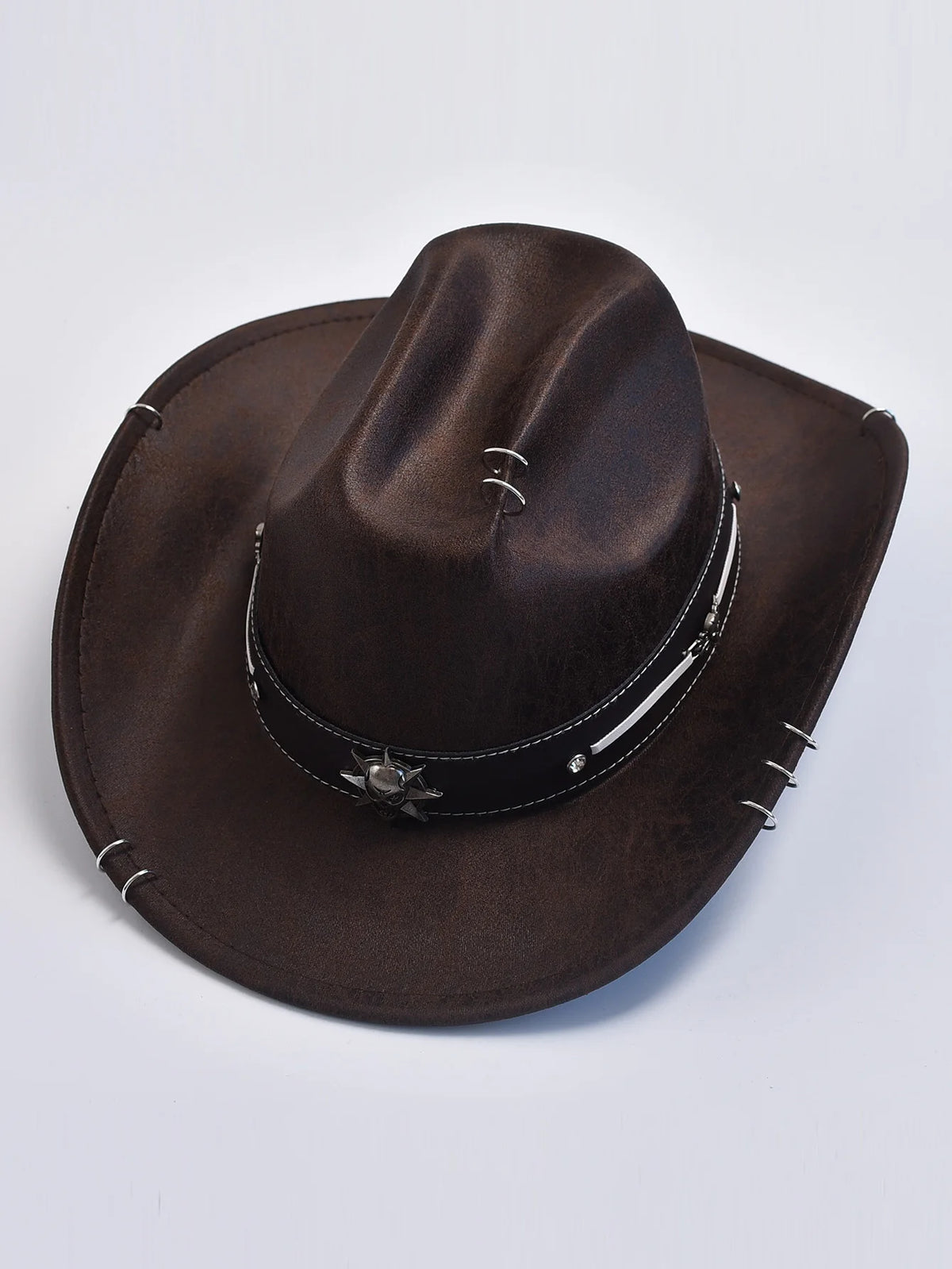 Western Cowboy Hat – Vintage Leather-Style Jazz Sombrero for Men & Women