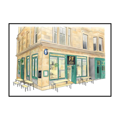 Glasgow Bookshops Wall Art Poster – Watercolor Illustrated Print