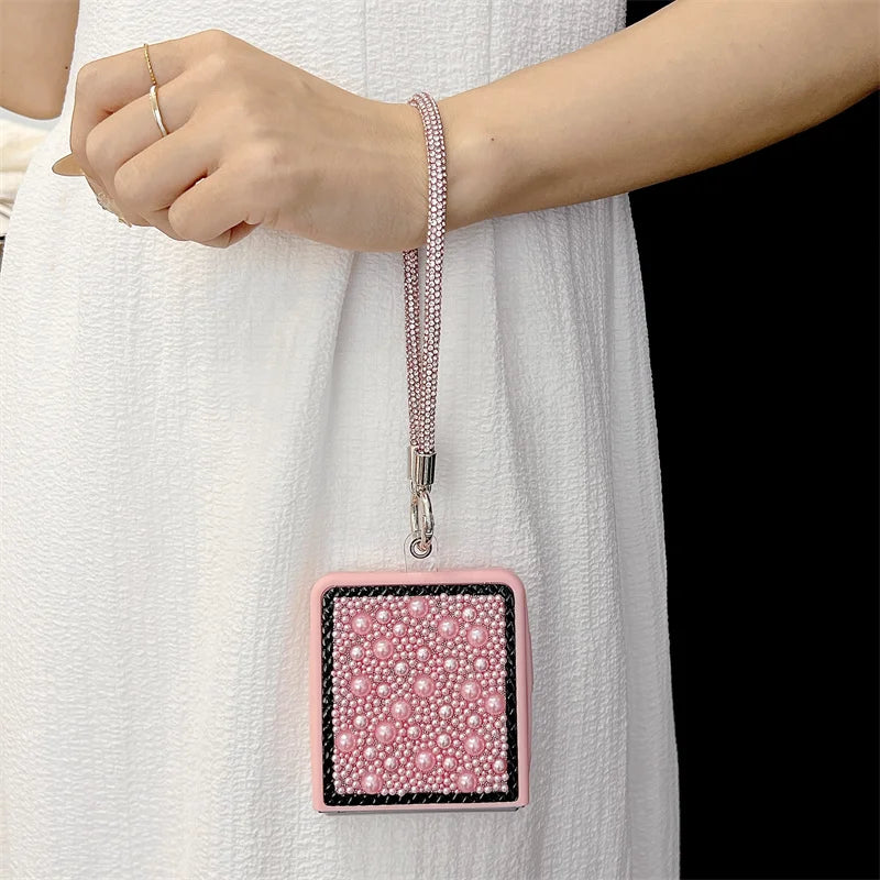 Samsung Galaxy Z Flip Case 3D Pearl Glitter – Luxury Bling Cover