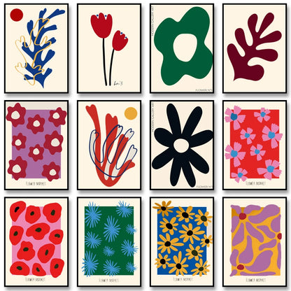 Minimalist Botanical Leaf Art Poster – Matisse-Inspired Wall Decor