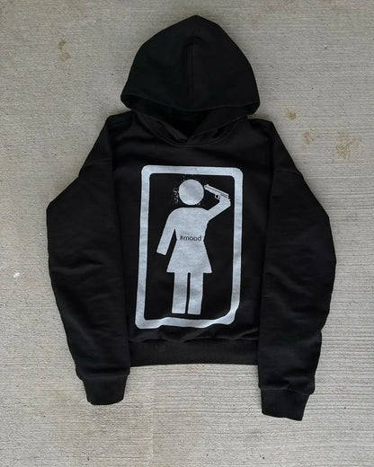 Gothic Graphic Hoodie Women Harajuku Goth Streetwear Sweatshirt