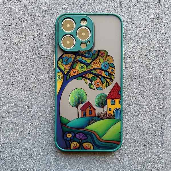 Whimsical Village iPhone Case – Fairy-Tale Art Design