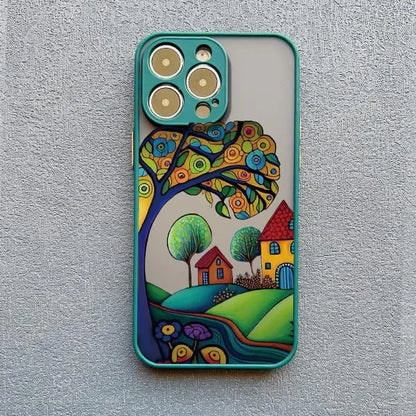 Whimsical Village iPhone Case – Fairy-Tale Art Design