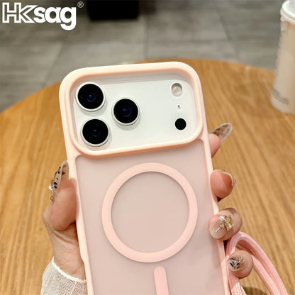 MagSafe Lanyard iPhone Case Candy Color Crossbody Necklace