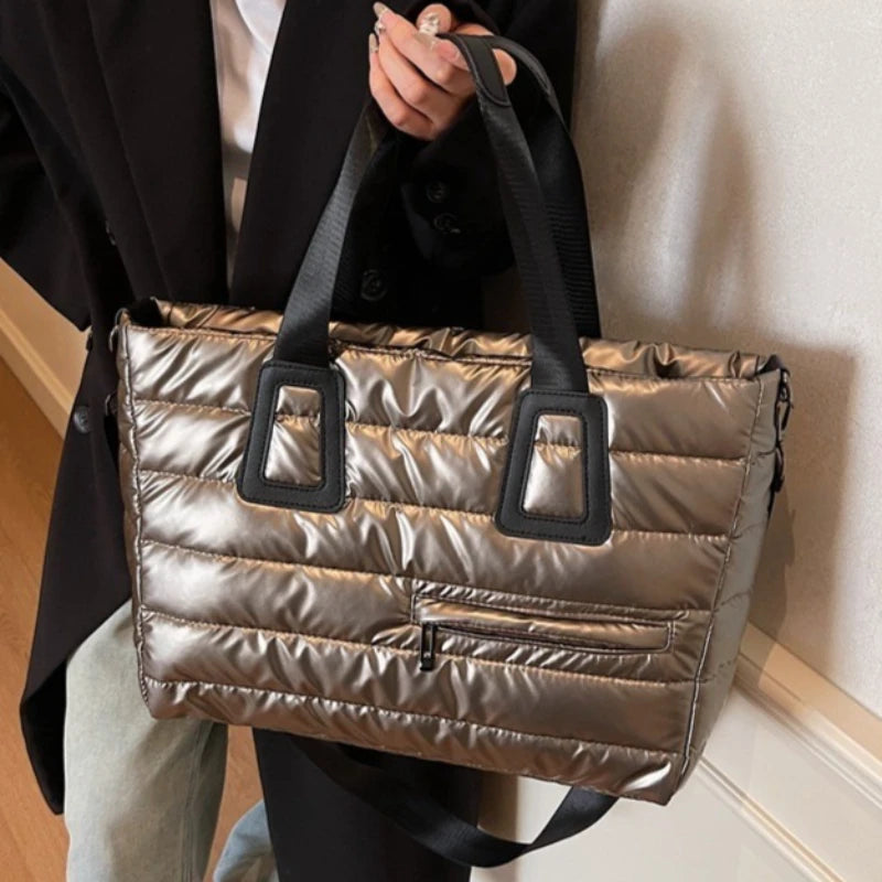 Large Capaci Casual Sle Women's down Cotton Jaet Bag