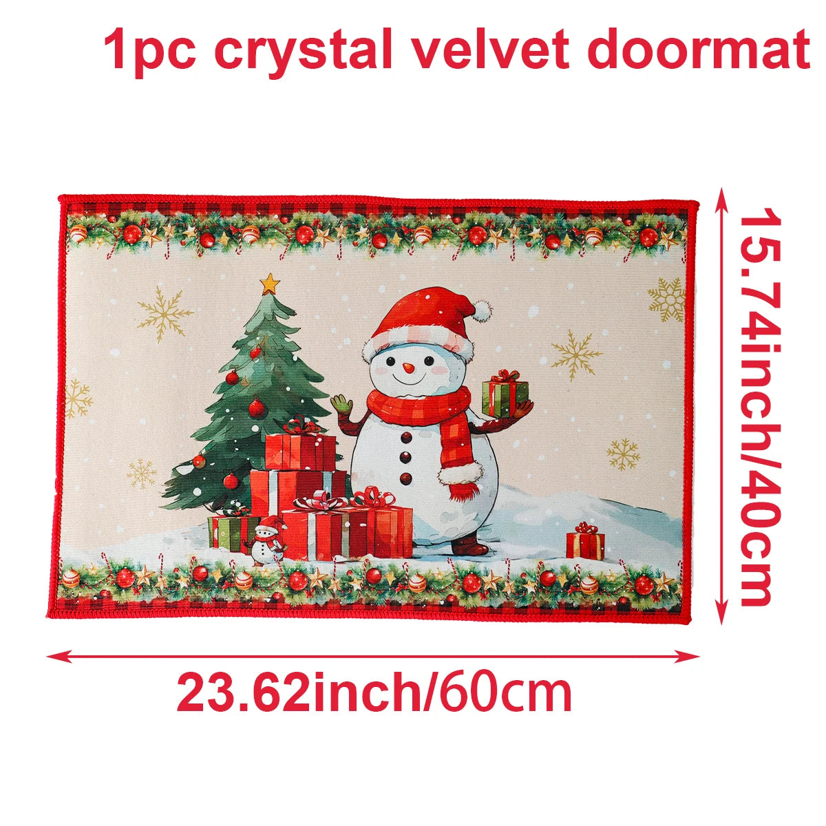 Santa Claus Christmas Doormat – Flannel Welcome Mat for Home