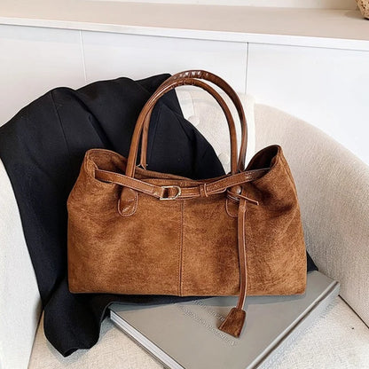 Autumn Winter Women's Suede Underarm Tote Bag