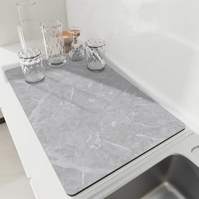 Kitchen Drain Mat – Water-Absorbent Quick-Dry Dish Drying Mat