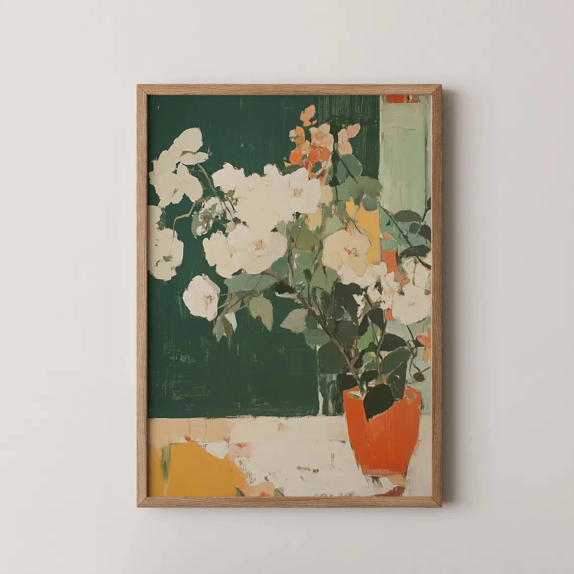 Floral Wall Art Canvas Print – Abstract Botanical Painting for Living Room