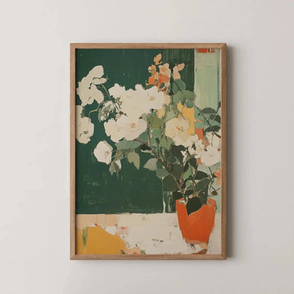 Floral Wall Art Canvas Print – Abstract Botanical Painting for Living Room