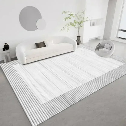 Modern Grey Area Rug – Soft Textured Carpet for Living Room & Bedroom