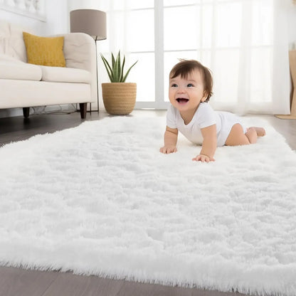 Soft Fluffy Area Rug – Plush Shaggy Carpet for Bedroom & Living Room