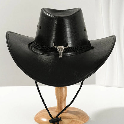 Vintage Faux Leather Western Cowboy Hat – Unisex