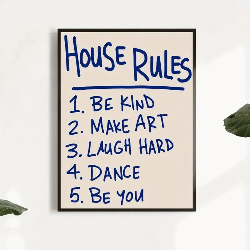 House Rules Wall Art Print – Inspirational Poster for Home Decor