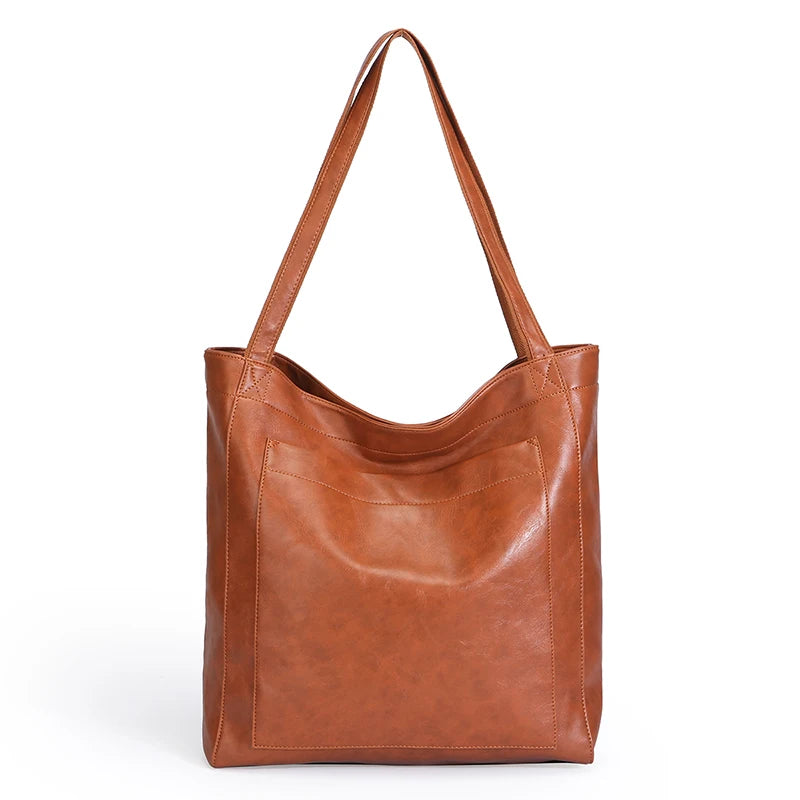 High Quality Oil Skin Leather Bucket Hand Bags