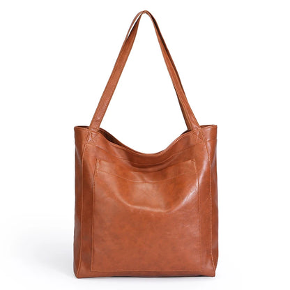 High Quality Oil Skin Leather Bucket Hand Bags