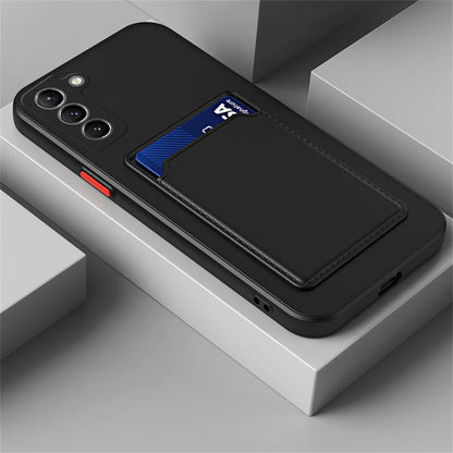 Samsung Galaxy Card Slot Wallet Case | TPU Silicone S21–S25 & A Series