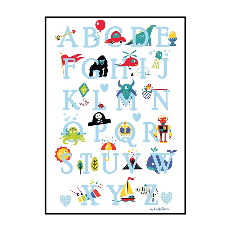 Dinosaur Alphabet Poster – Kids ABC Wall Art Print