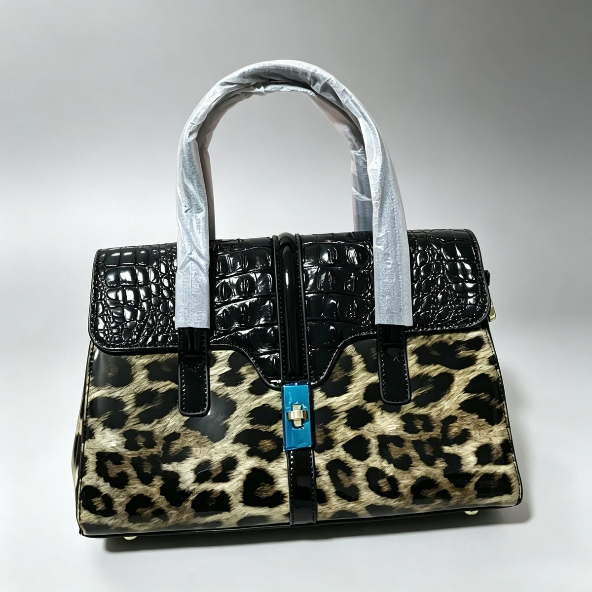 Leopard Patent Leather Shoulder Bag for Women – Luxury Handbag