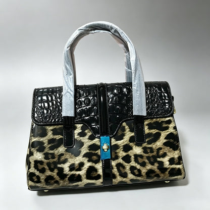 Leopard Patent Leather Shoulder Bag for Women – Luxury Handbag