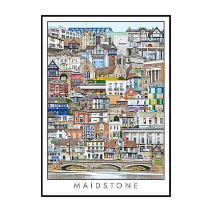 Vintage Cityscape Canvas Wall Art – Abstract City Poster Print
