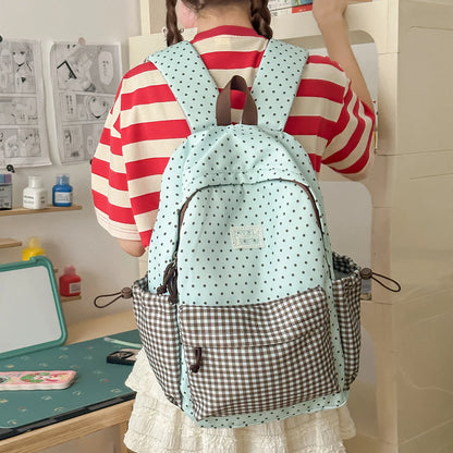 Cute Patchwork Lace Bow Backpack for Women & Girls