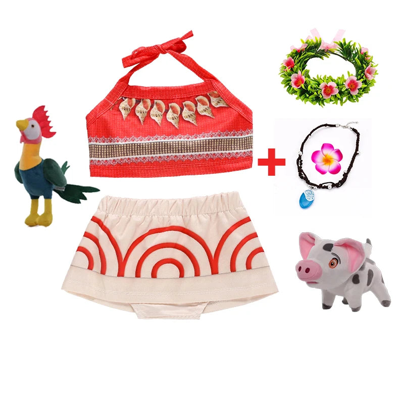 Moana Dress Costume For Girls Halloween Party