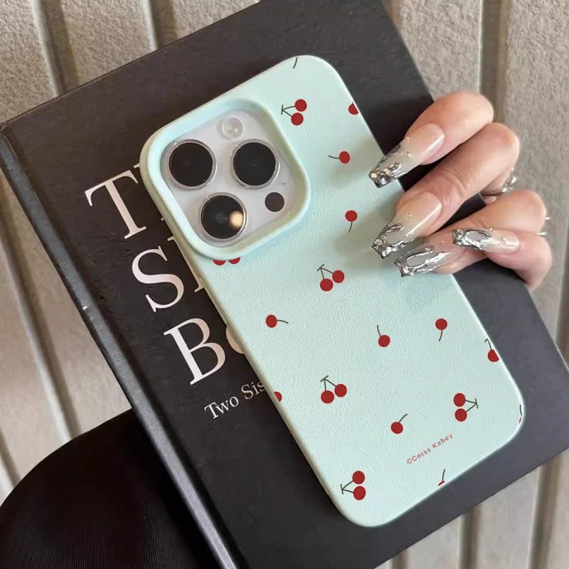 iPhone Case Cute Cartoon Cherry Silicone Cover – Multi-Model