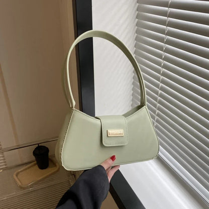 Minimalist Shoulder Bag for Women Simple Solid Color Underarm Bag