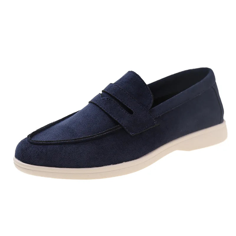Women's Suede Slip-On Loafers Flat Moccasin Mules