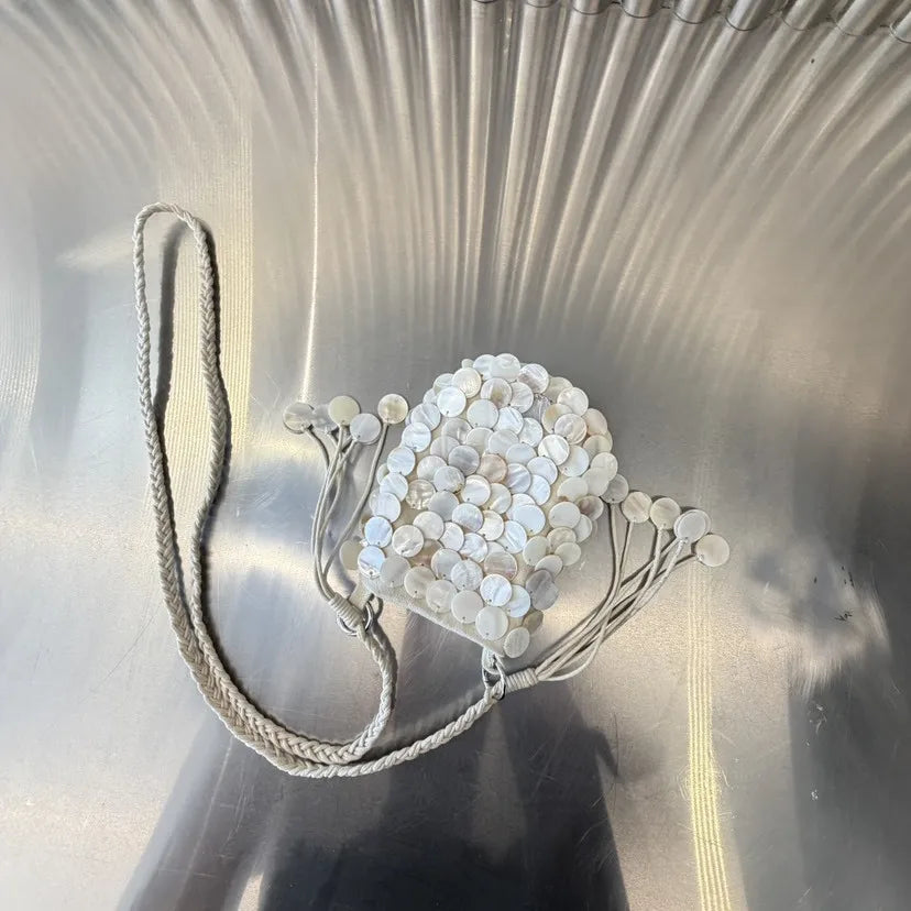 Luxury Sequin Evening Bag – Handmade Woven Hobo Tote Handbag
