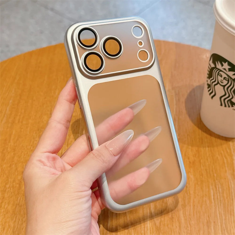 iPhone 17 Series Frosted Translucent Phone Case – Slim Cosmic Plating Cover