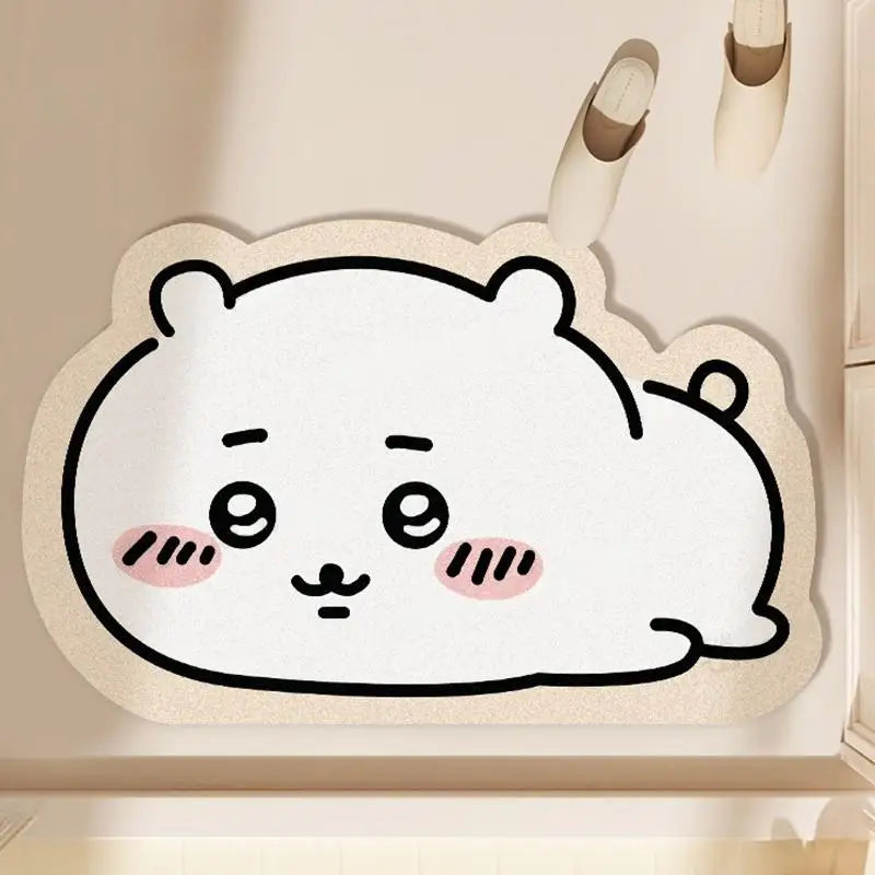 Cute Bunny Diatomaceous Earth Bath Mat – Non-Slip Quick Dry