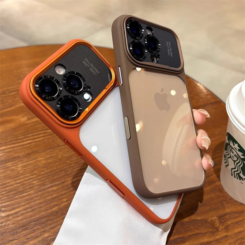 Clear iPhone Case with Metal Camera Ring Protection