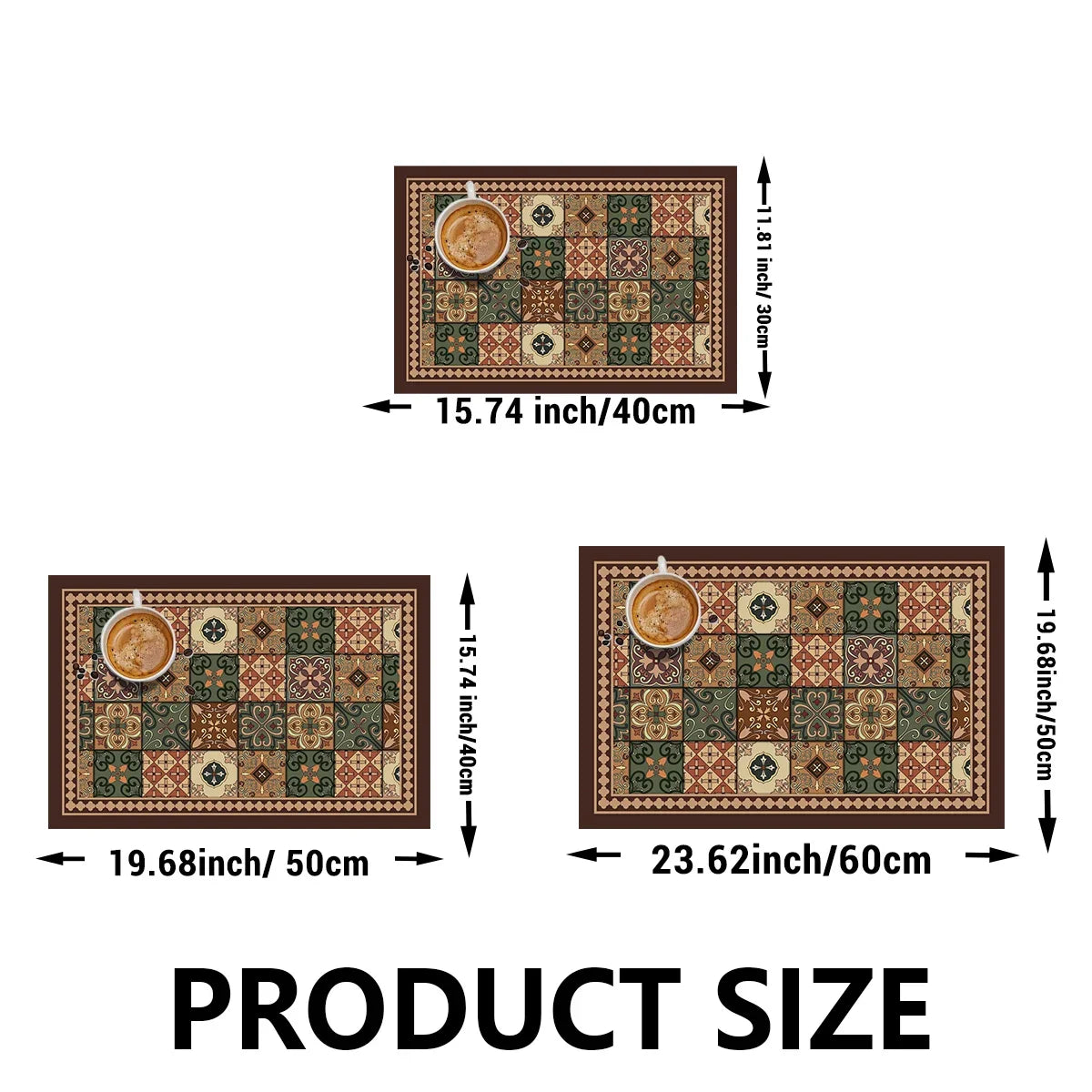 Vikama Vintage Coffee Machine Mat Absorbent Quick-Drying Drainage Mat Non-Slip Dish Drying Kitchen