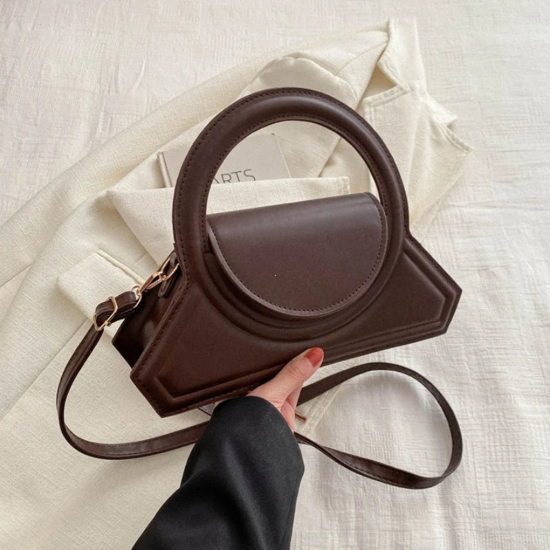 Solid Color Pu Leather Elegant Tote Bag