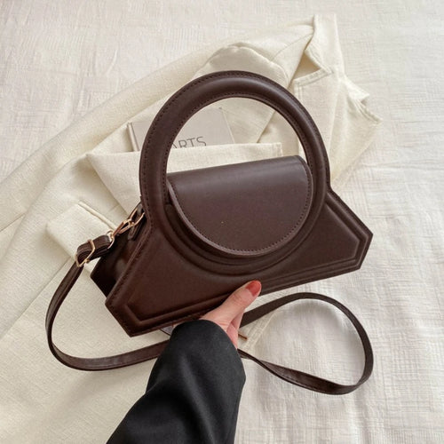 Solid Color Pu Leather Elegant Tote Bag